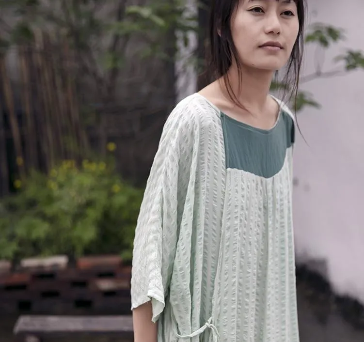 Oversized Green Cotton Dress | Lotus