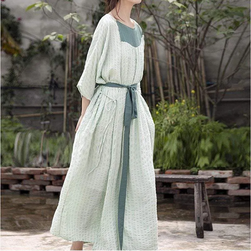 Oversized Green Cotton Dress | Lotus