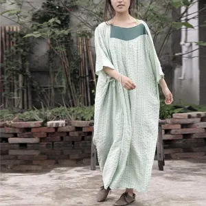 Oversized Green Cotton Dress | Lotus