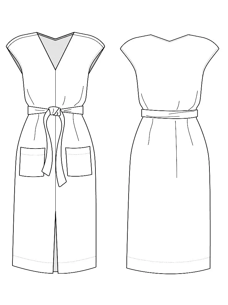 Padma Pocket Dress - Black and Tan Mix