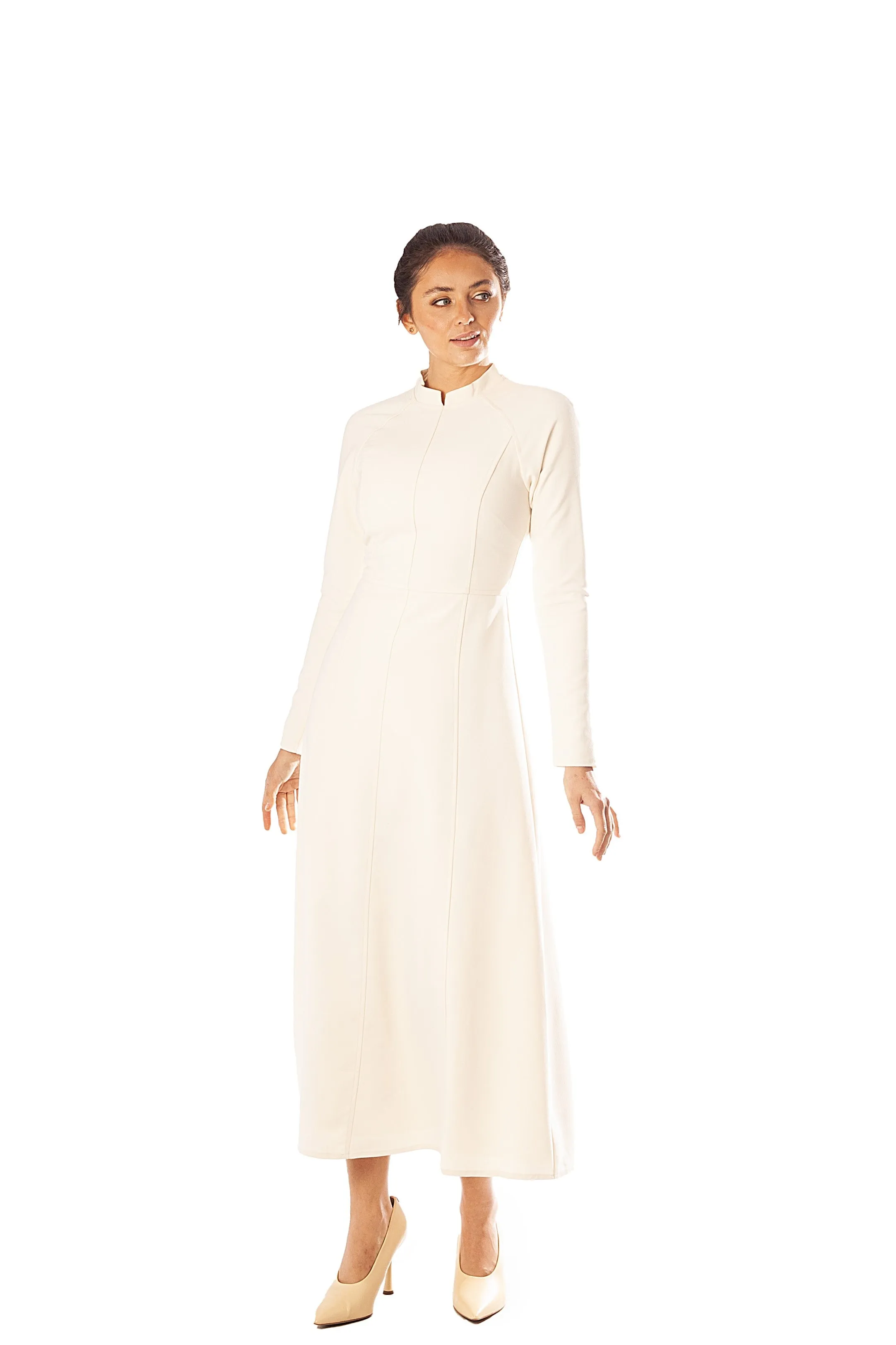 Paneled A-Line Midi Dress