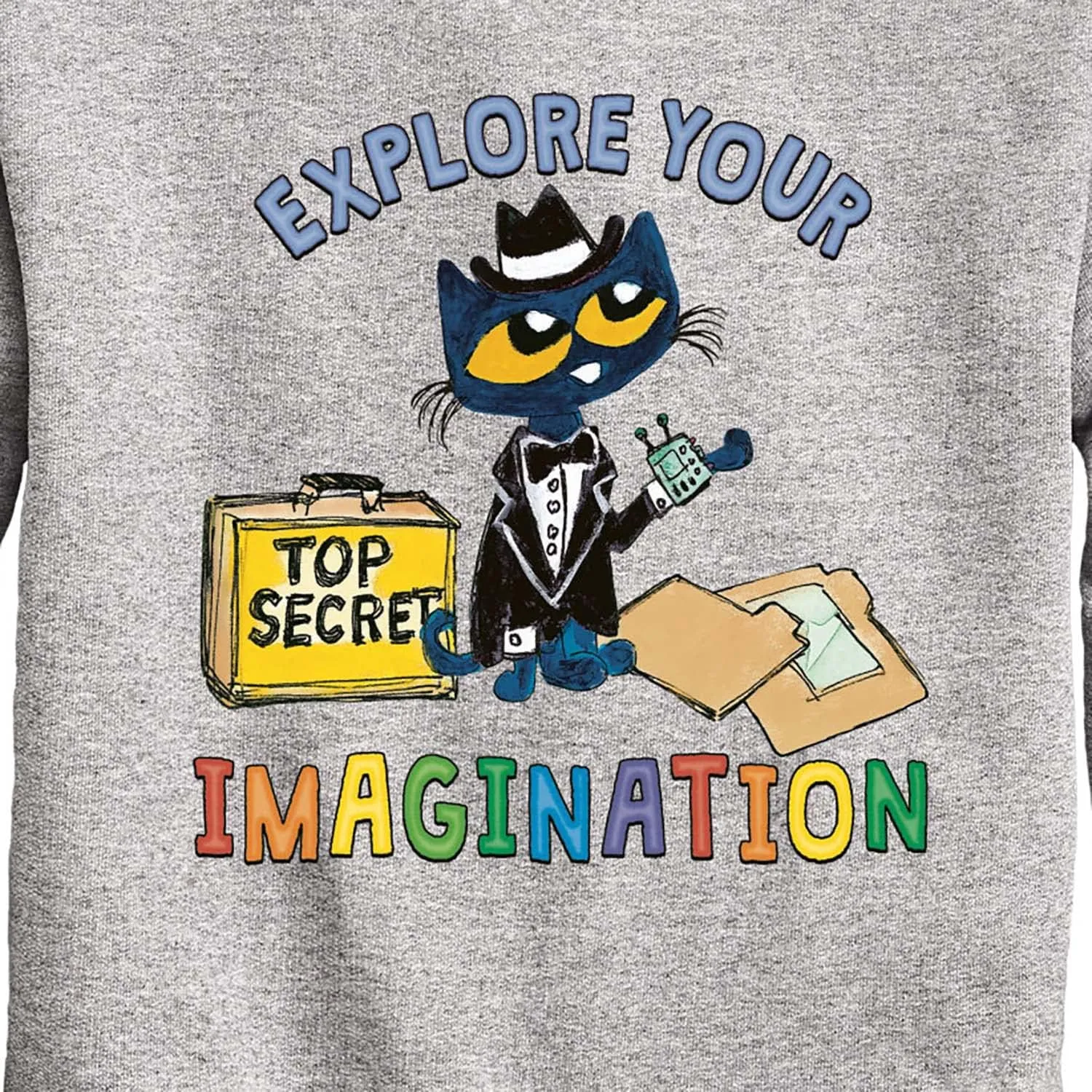 Pete the Cat - Explore Your Imagination -Toddler and Youth Crewneck Fleece Sweatshirt