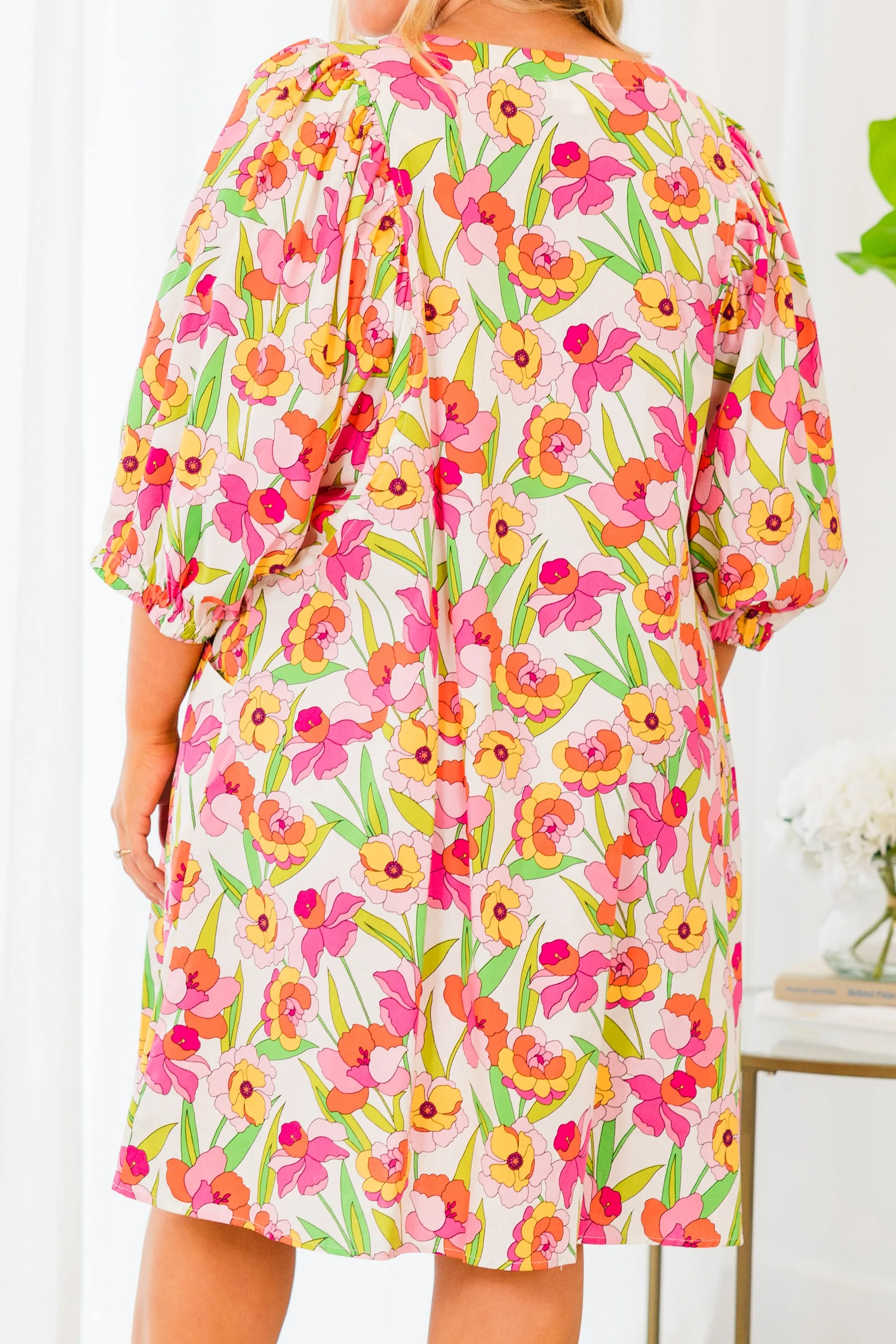Photo Worthy Dress, White Multi