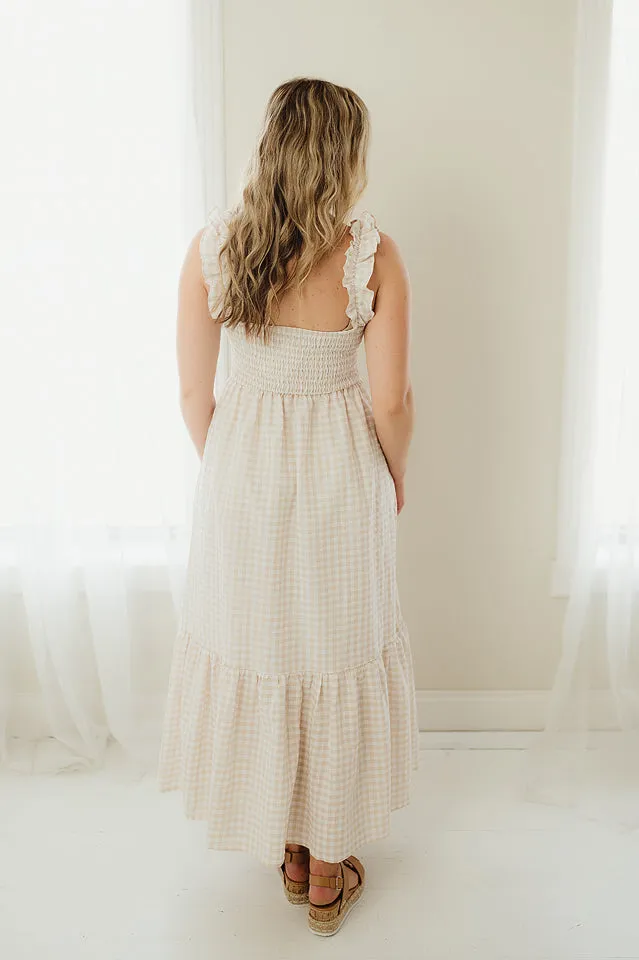 Plaid Ruffled Maxi Dress