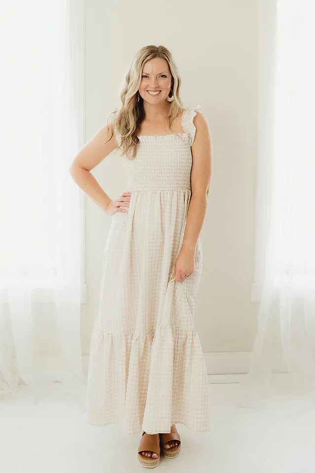 Plaid Ruffled Maxi Dress