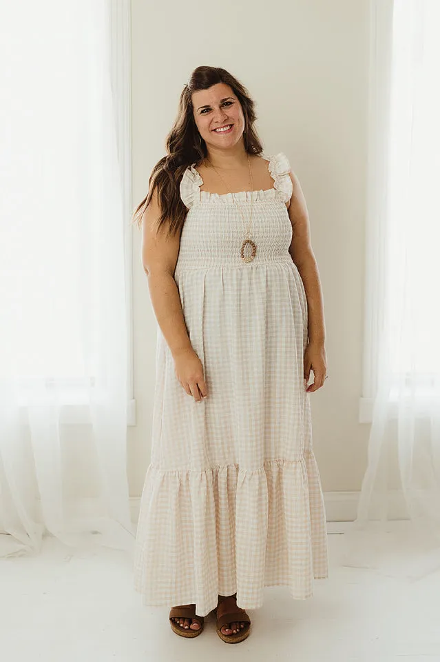 Plaid Ruffled Maxi Dress