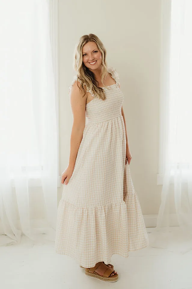 Plaid Ruffled Maxi Dress