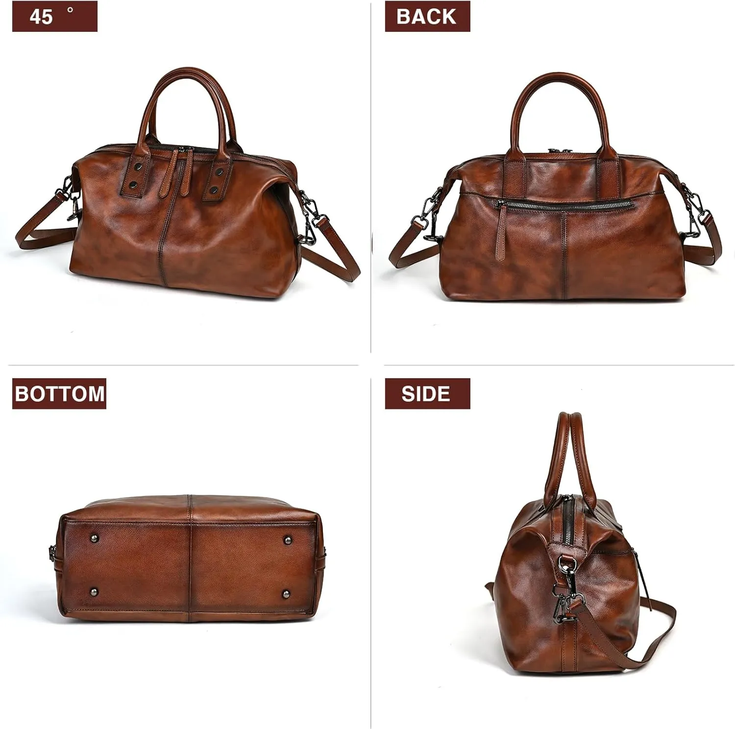 Premium Genuine Leather Crossbody Tote Designer Shoulder Bag With Large Capacity