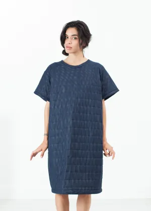 Quilted Mesh T-Shirt Dress in Navy - A Stylish and Fashionable Choice