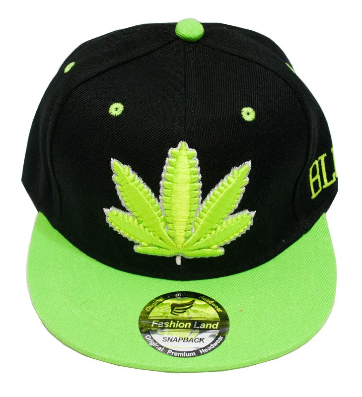 "Marijuana" Snap Back Flat Bill Trendy Caps