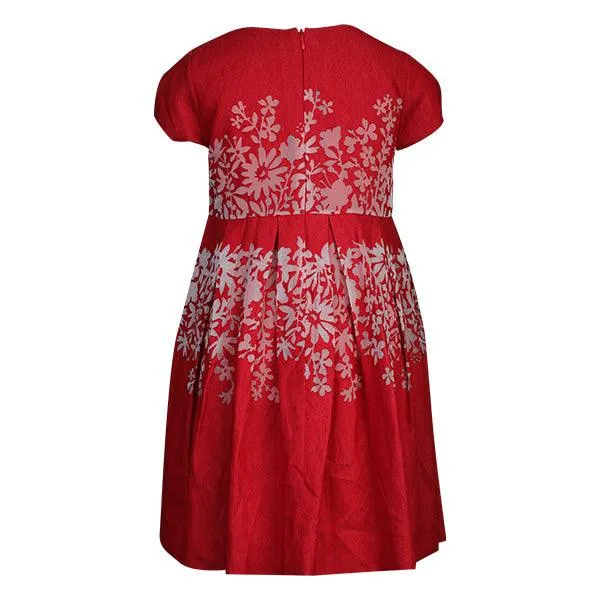 RED SEQUIN EMBELLISHED GIRLS DRESS
