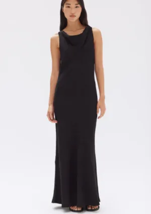 Reign Textured Midi Dress Black