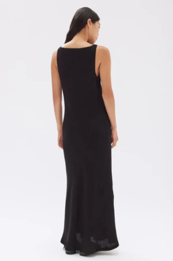 Reign Textured Midi Dress Black
