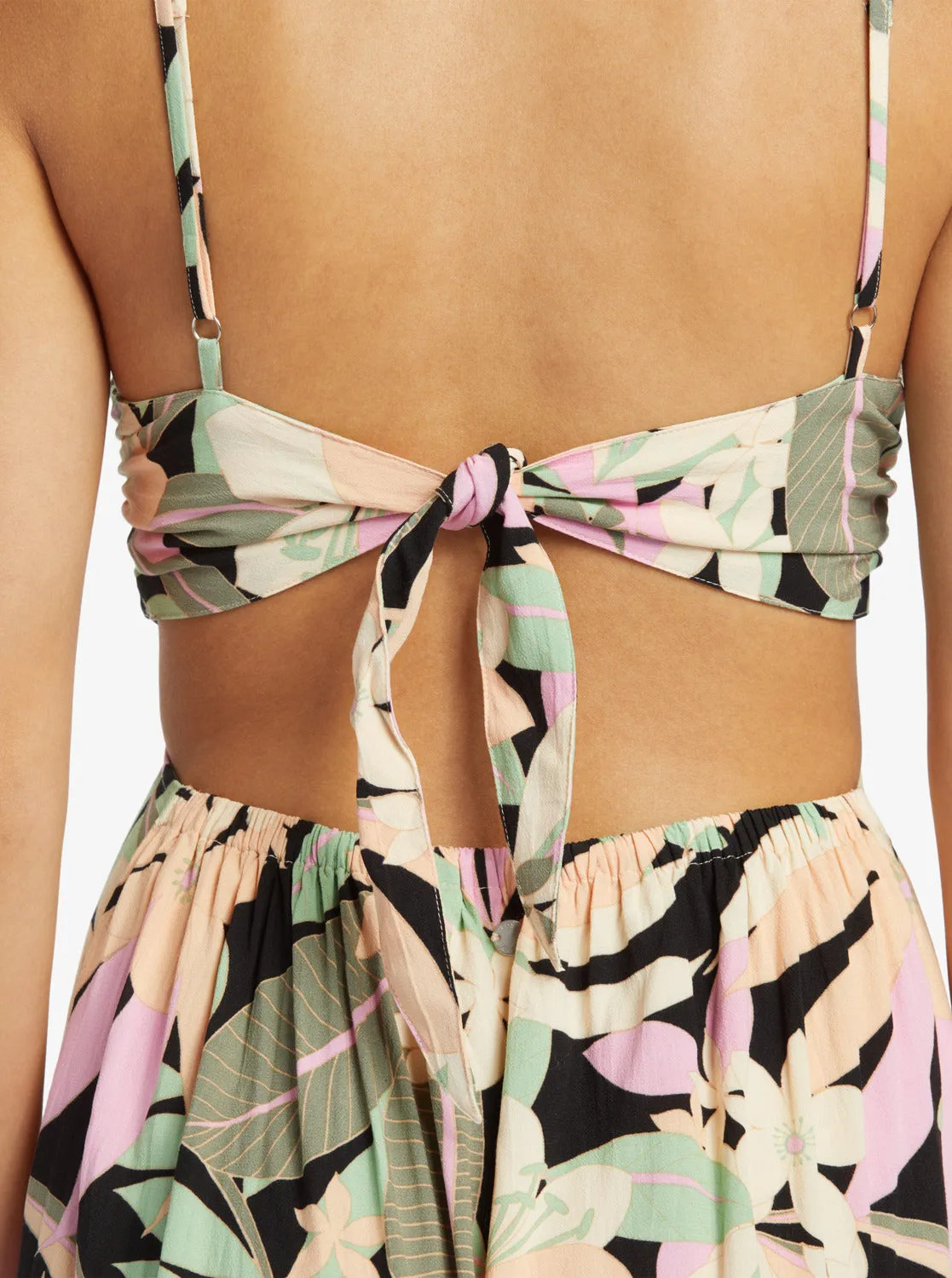 Riviera Nights Dress - Anthracite Palm Song