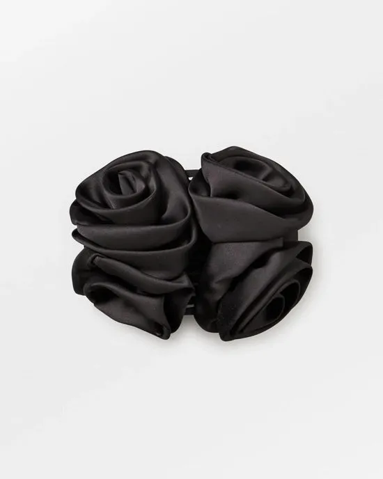 Rosia Flower Hair Claw Black