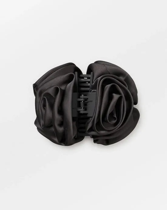 Rosia Flower Hair Claw Black