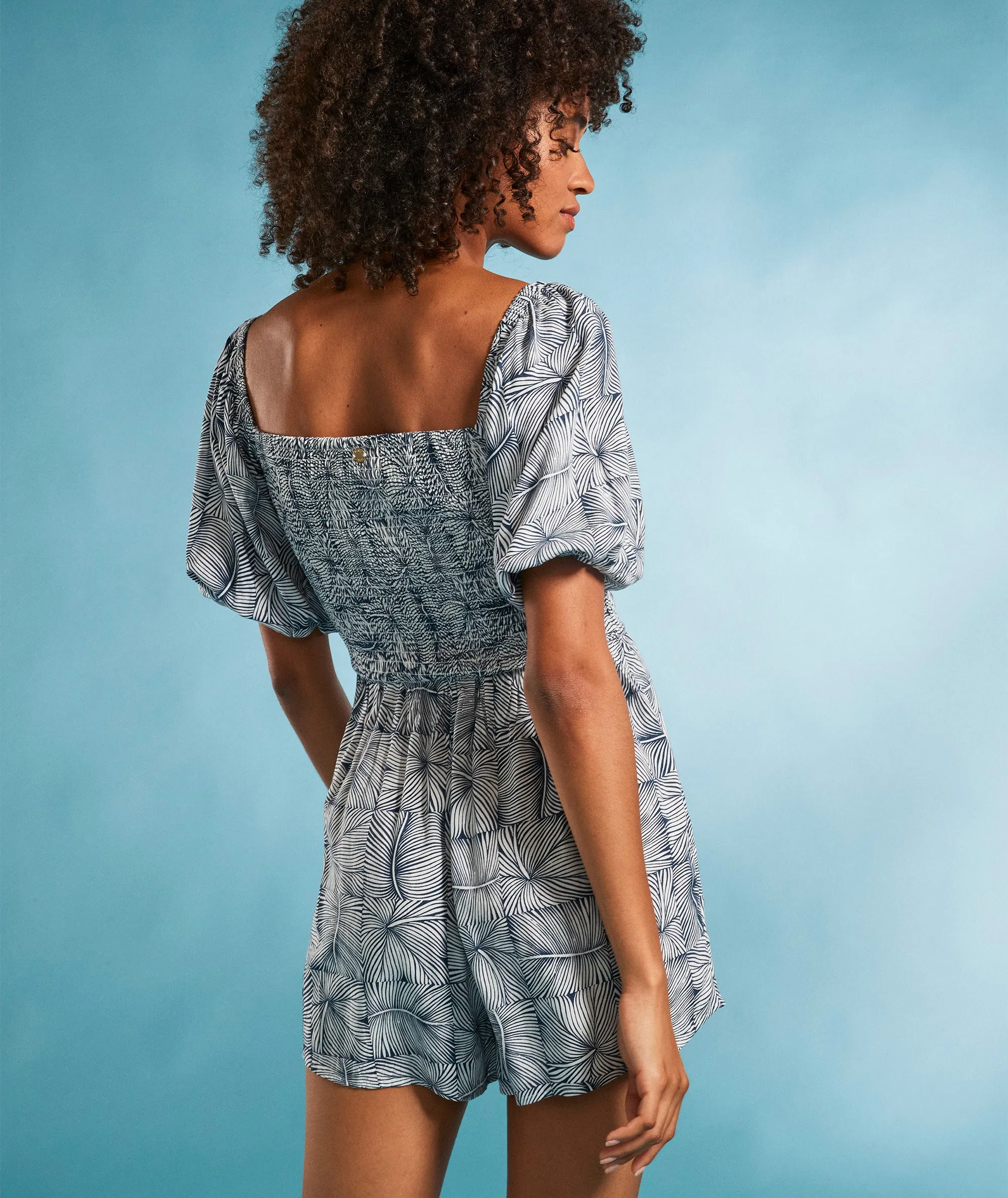 Roxy Barefoot Babe Romper-Mood Indigo Always Wild Big