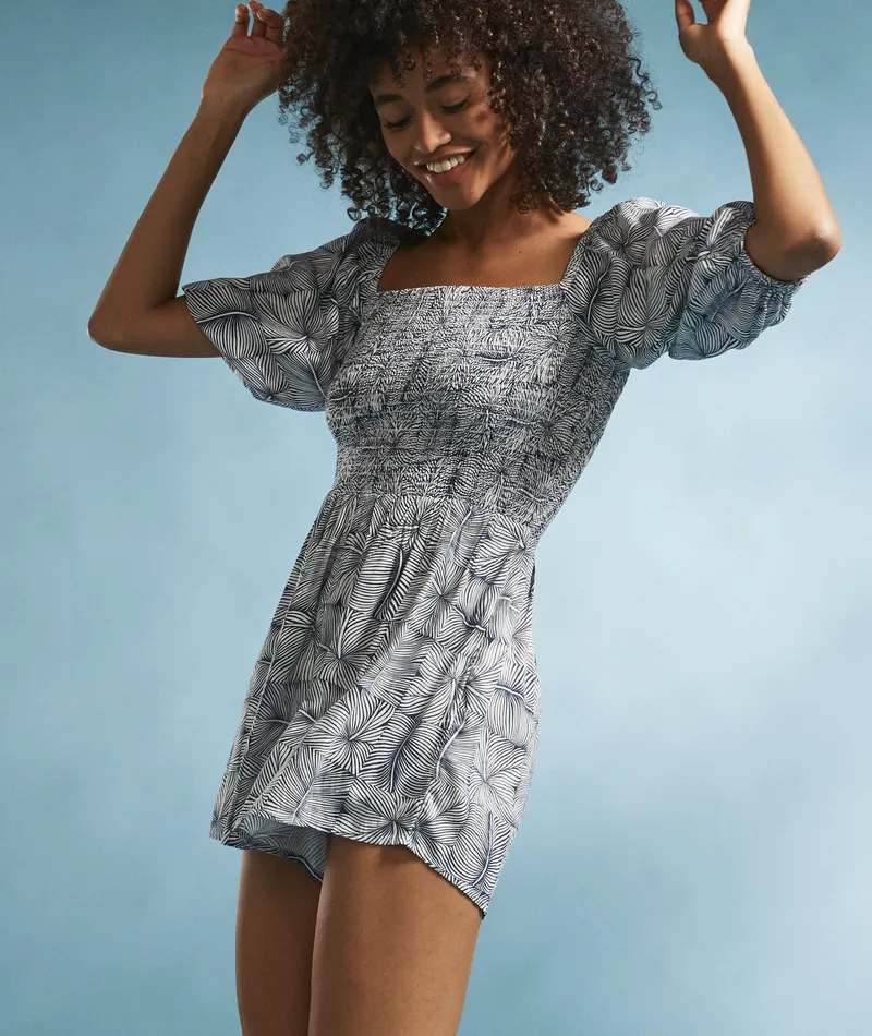 Roxy Barefoot Babe Romper-Mood Indigo Always Wild Big