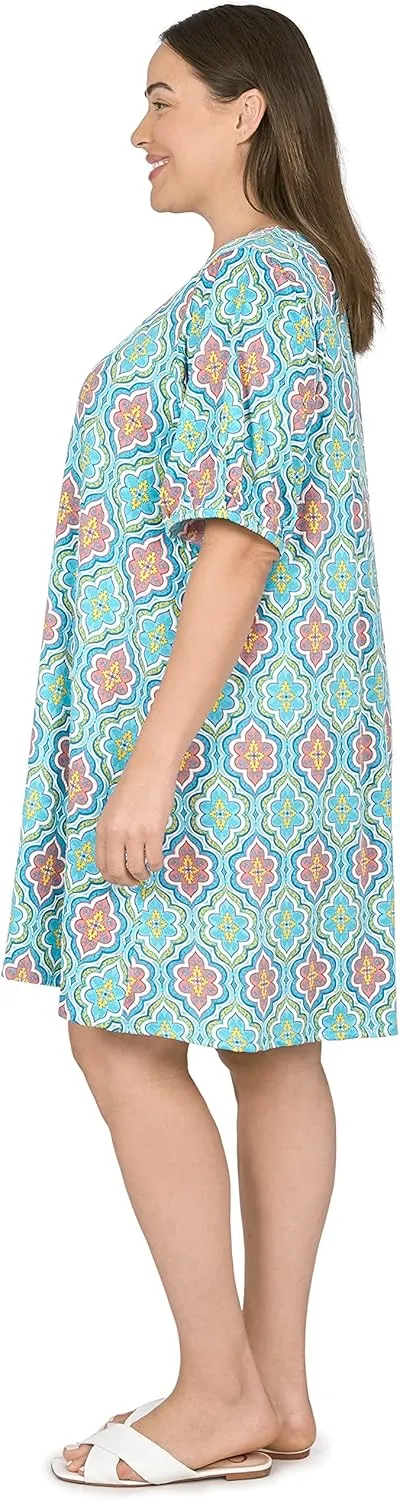 Ruby Rd.Women's Plus-size Scoop Neck Puff Print Dress