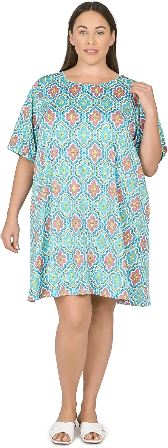 Ruby Rd.Women's Plus-size Scoop Neck Puff Print Dress