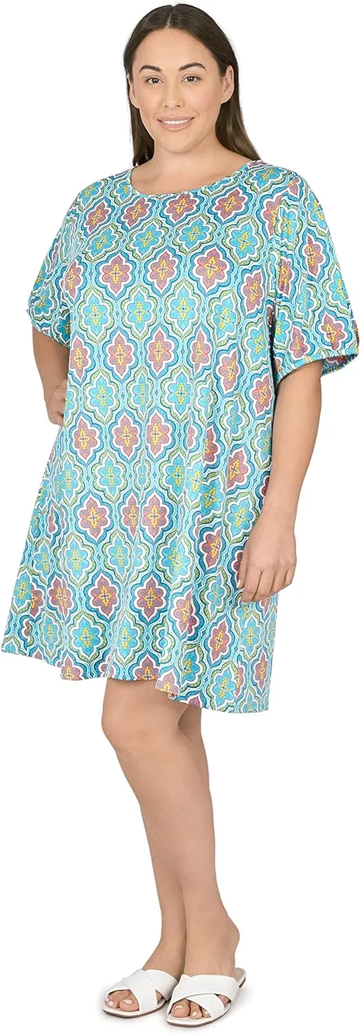 Ruby Rd.Women's Plus-size Scoop Neck Puff Print Dress