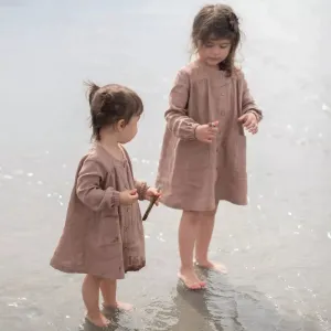 Rustic Linen Button-Down Dress