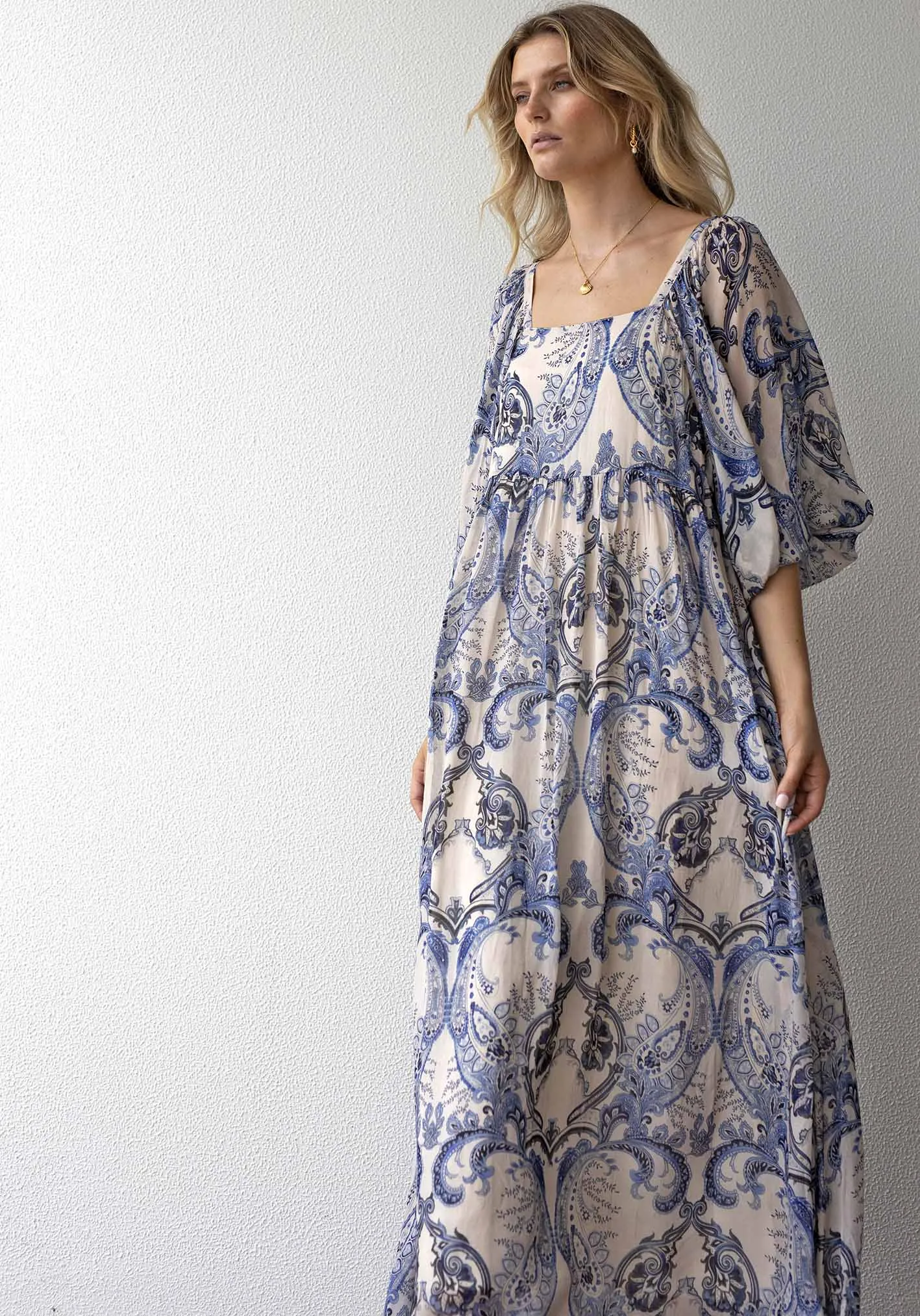 San Marco Sleeve Maxi Dress