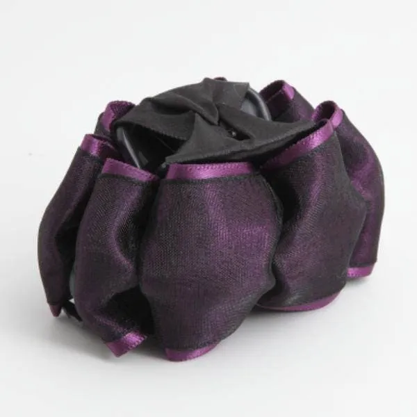 Satin flat Bow Mesh Wrap Flat Style Hair Jaw Claw Clip Women Hair Accessories