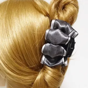 Satin flat Bow Mesh Wrap Flat Style Hair Jaw Claw Clip Women Hair Accessories