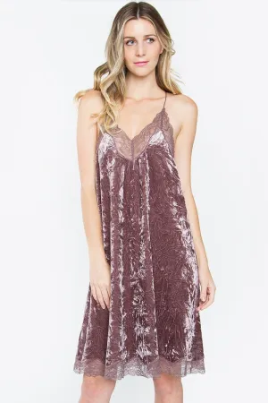 Savina Lace Velvet Dress