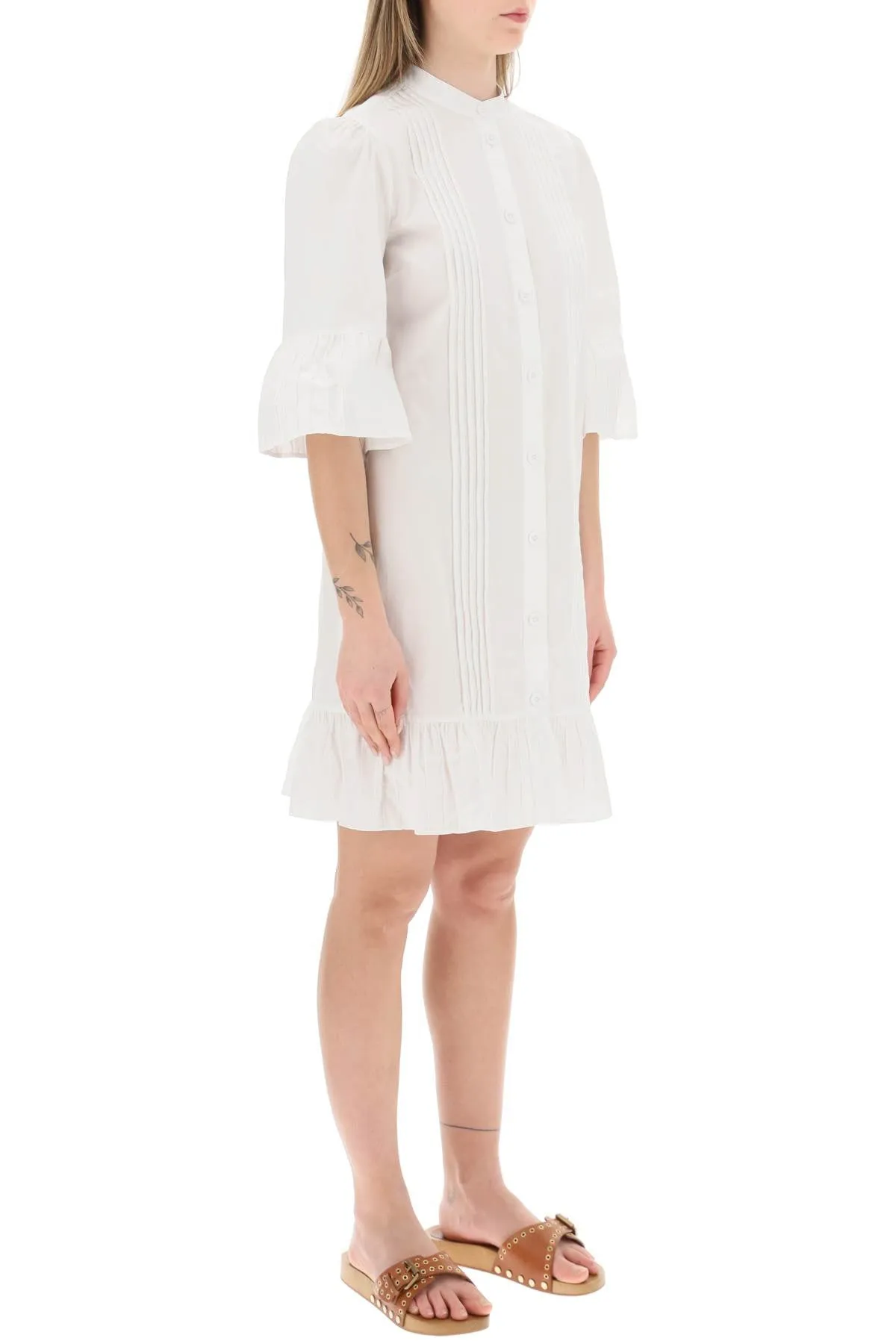 See by chloe bell sleeve shirt dress in organic cotton