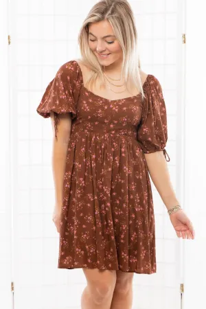 Shiloh Pecan Floral Mini Dress