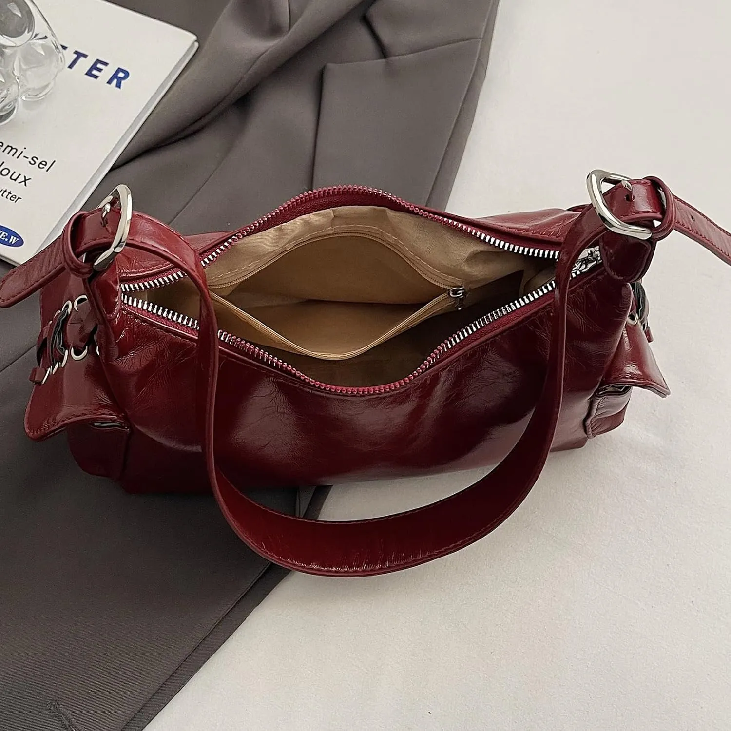 Shoulder Bag for Women,Multi Pockets Hobo Handbags Cute Crossbody Bag Purse with Adjustable Strap