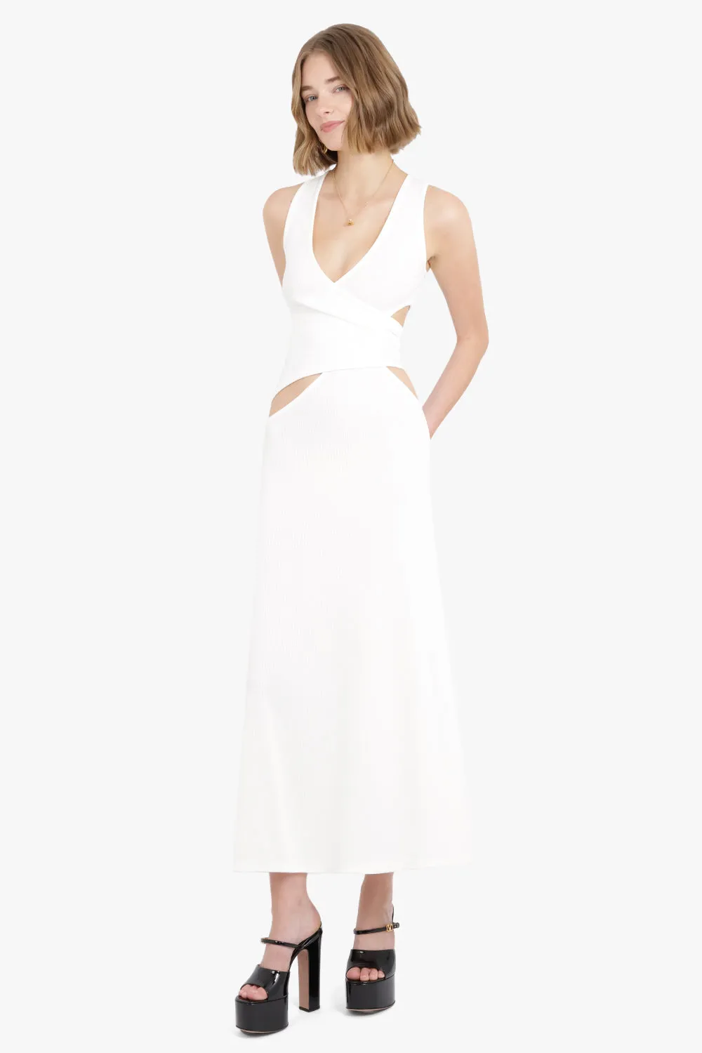 Silvino Overlap Dress | White