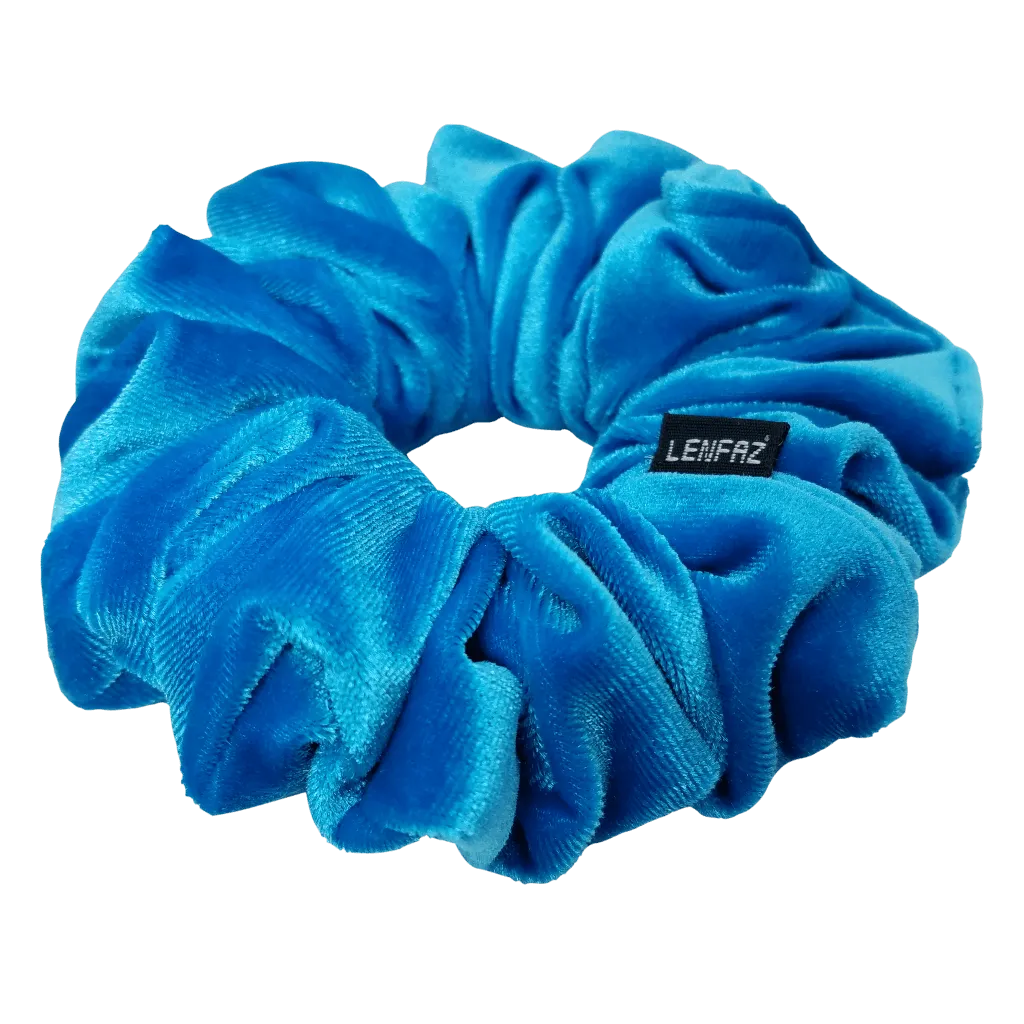 Sky Blue Velvet Scrunchie