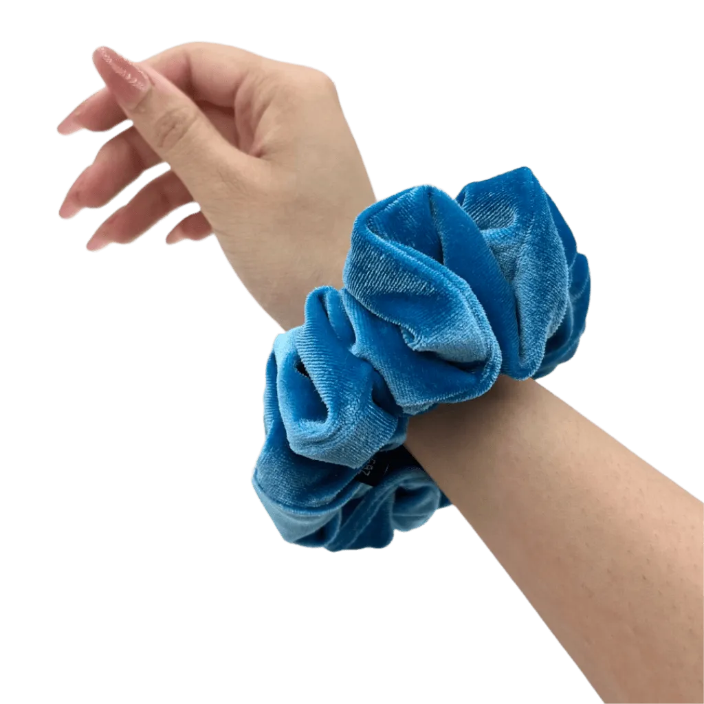 Sky Blue Velvet Scrunchie