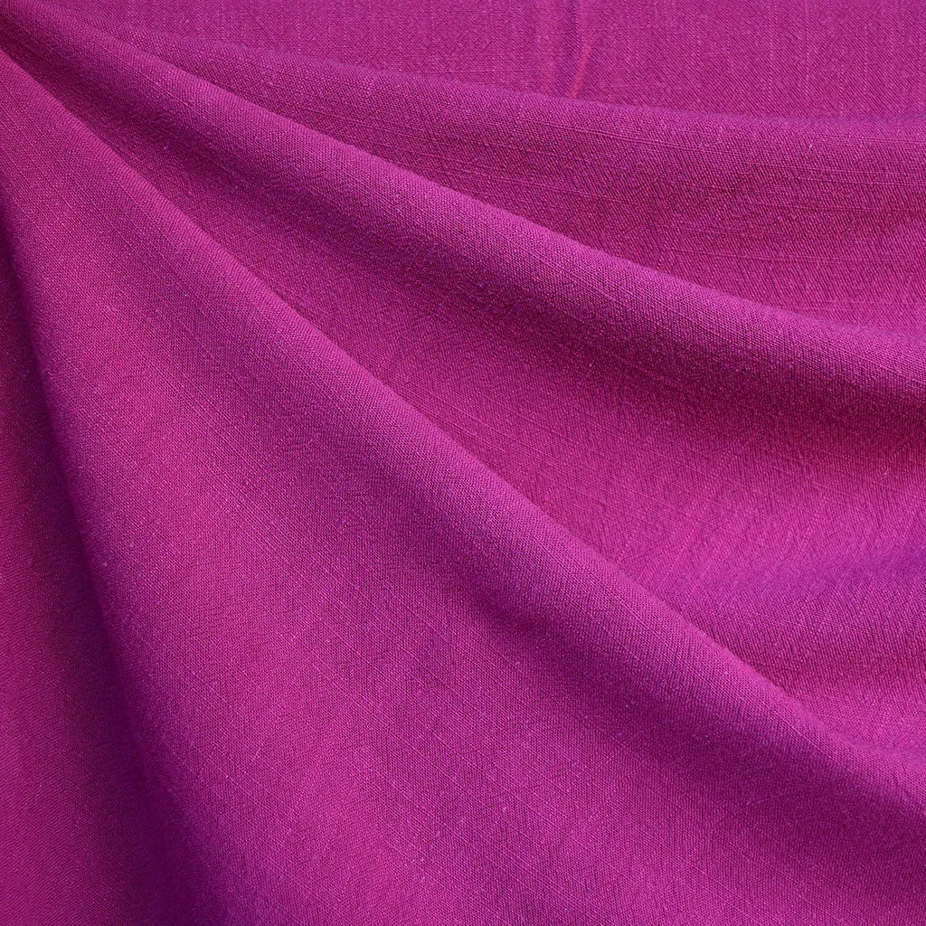 Slub Texture Linen Blend Solid Fuchsia