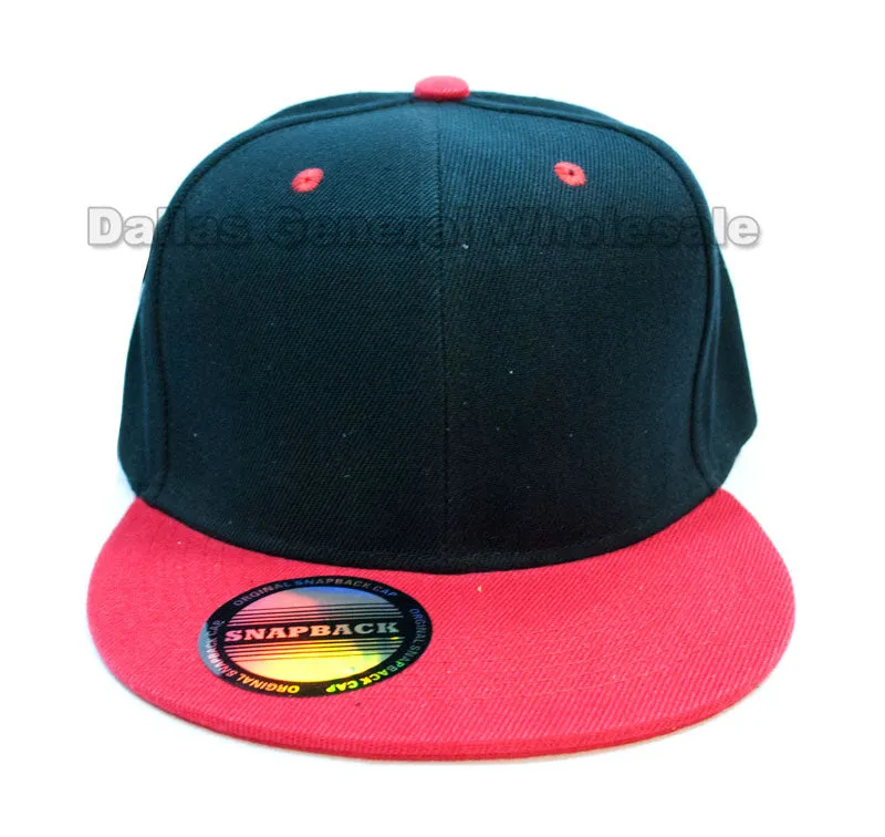 Snap Back Flat Bill Blank Caps Wholesale