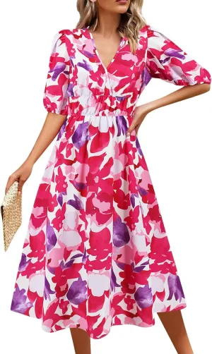 Spring Dresses for Women 2025 Sexy Boho Dresses for Women 2025 Womens Dress Swing Puff