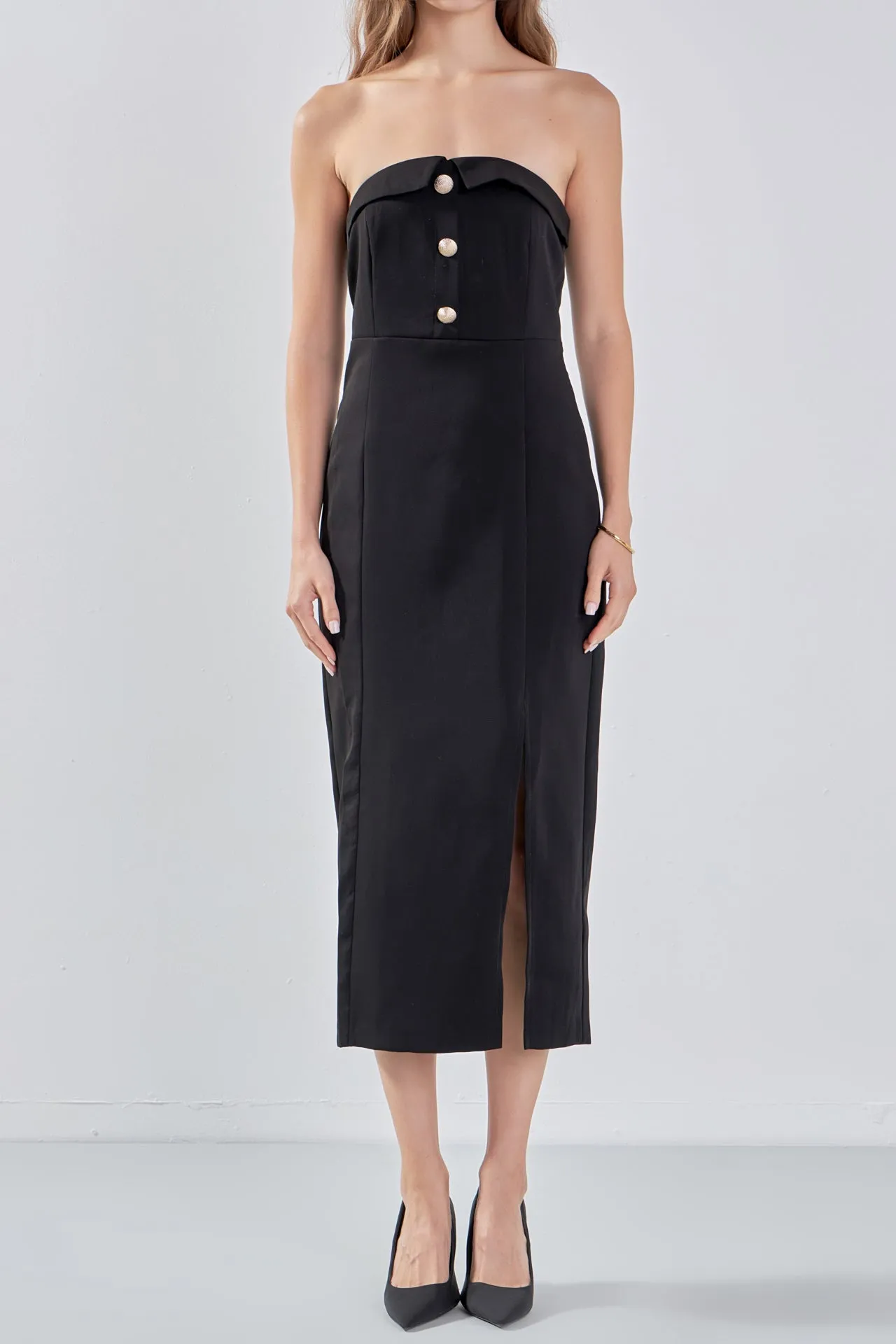 Strapless Midi Dress