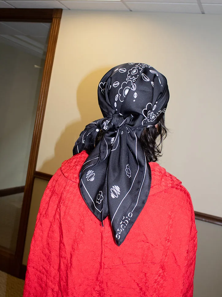 Studio 528 Scorpio Szn Silk Scarf, Black