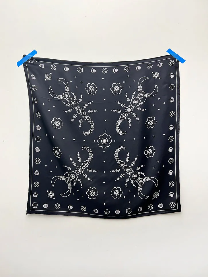 Studio 528 Scorpio Szn Silk Scarf, Black
