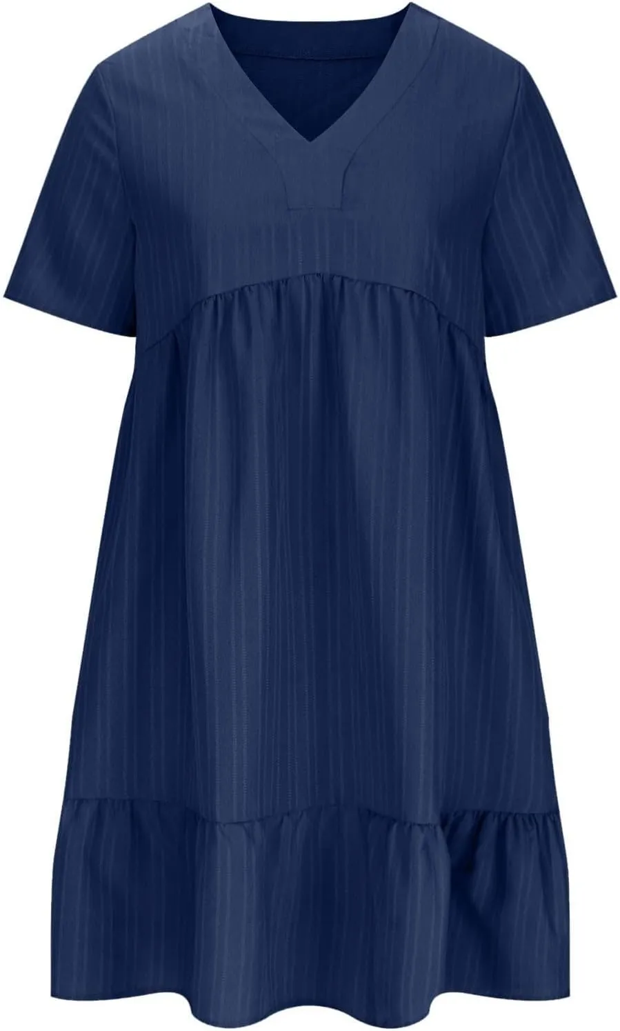 Summer Dresses for Women 2025 Plus Size Short Sleeve V Neck Mini Dress Casual Flowy Swing Boho Beach Vacation Dress