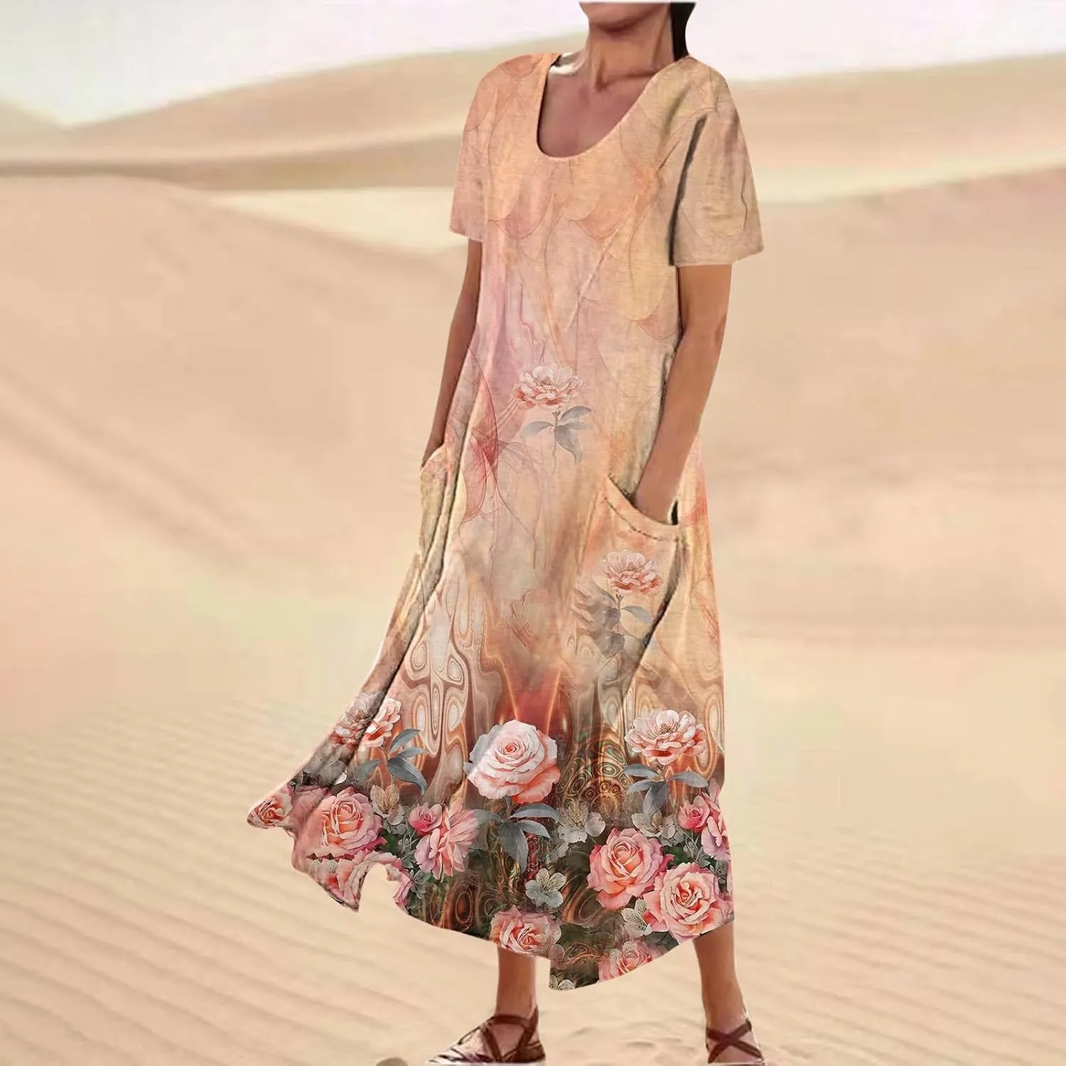 Summer Linen Dresses for Women 2025 Trendy Mini Sleeveless V Neck Outfit Beach Travel Vacation Dress Casual Fit Maxi