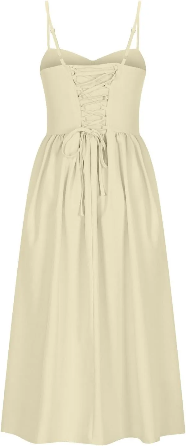 Summer Wedding Guest Dress Trendy Elegant Camisole Skirt for Women Bubble Princess Long Sundress Fit Comfort Evening
