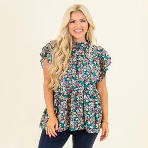 Sweet Georgia Peach Top, Navy Mix
