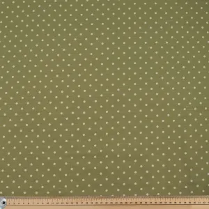 Tea Green Natural Medium Dots Cotton Canvas Print