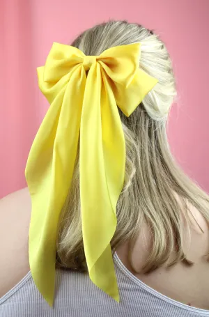 The Bigger The Bow Hair Clip - Belle Yellow