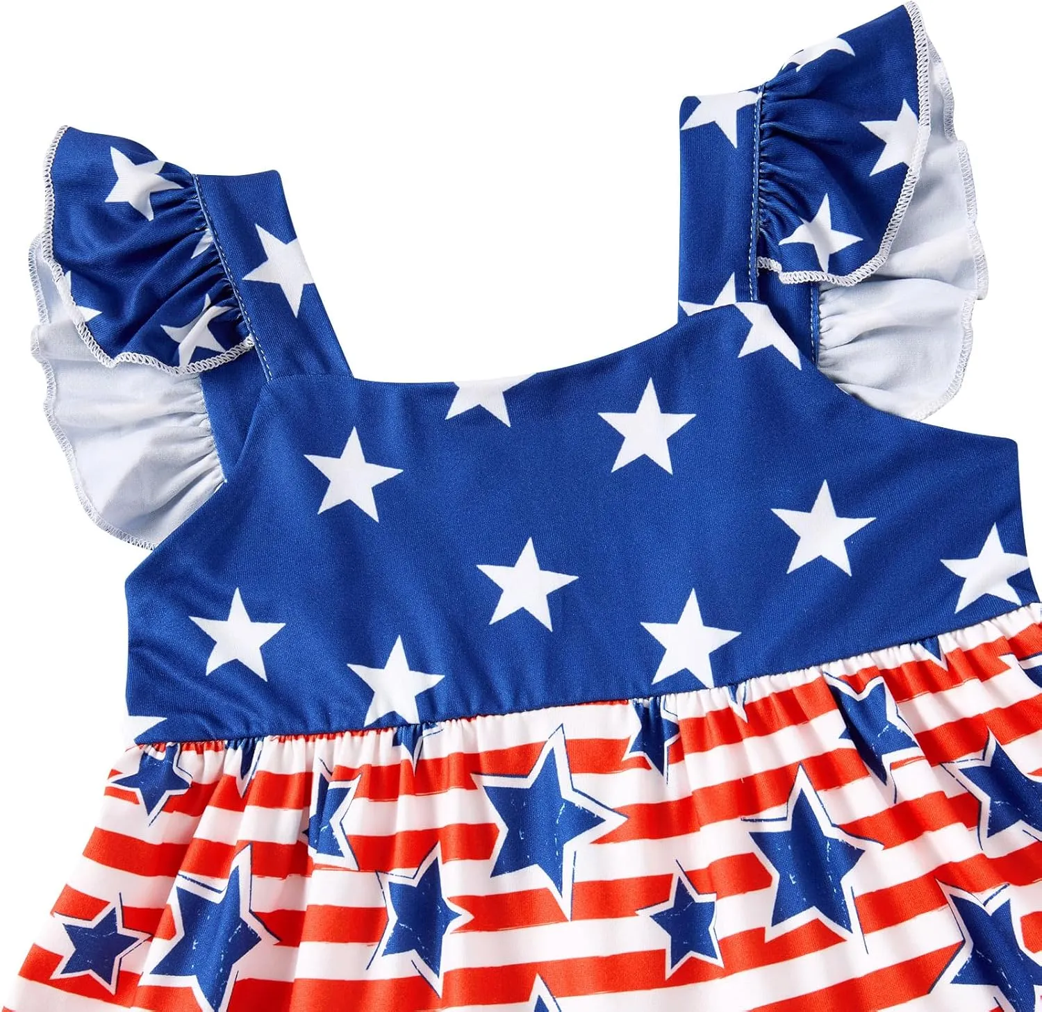 Toddler Dresses Girls Summer Floral Ruffle Sleeve Sundress Casual Sleeveless A-Line Playwear Dress 2-8 Years