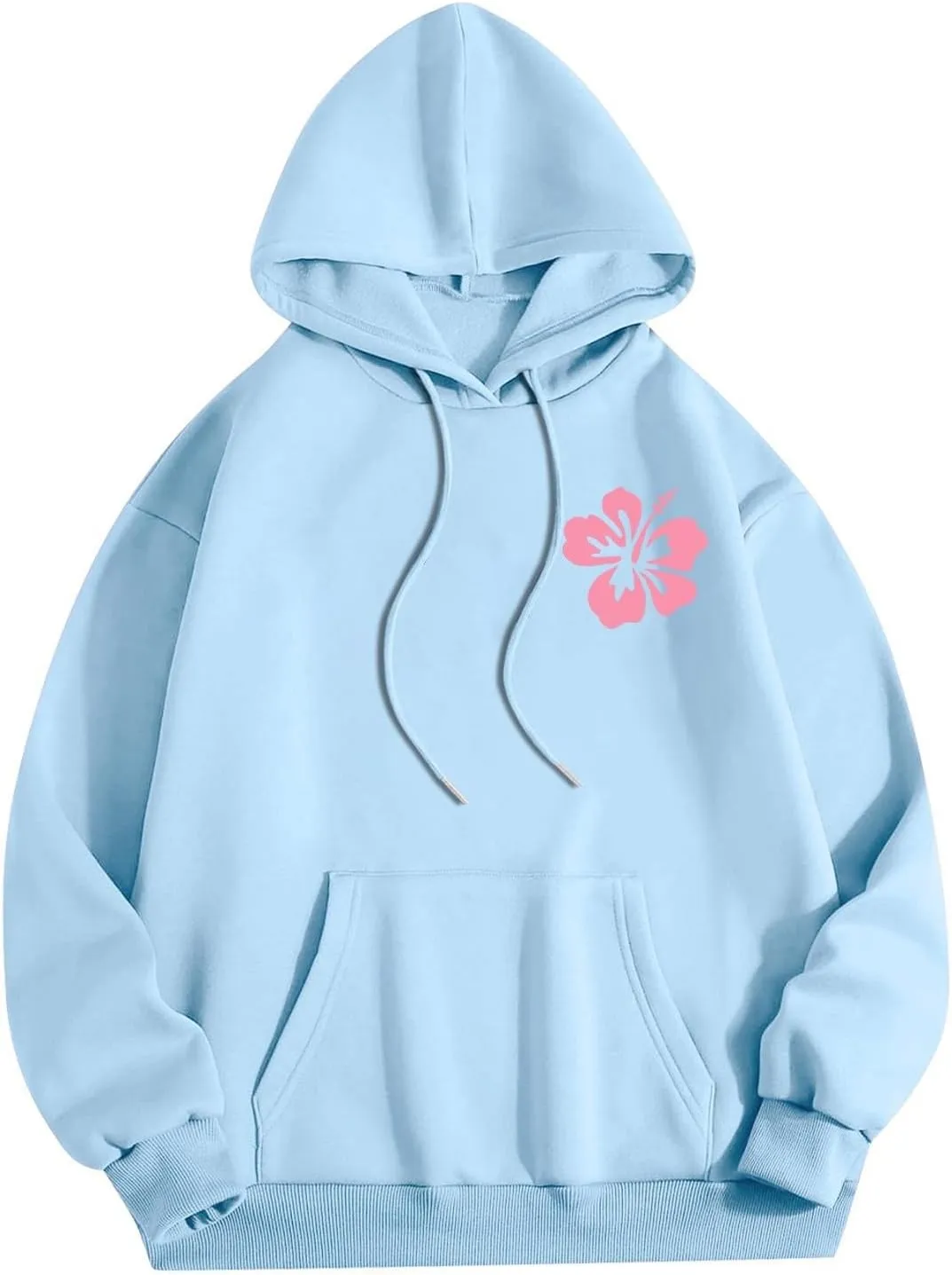 Unisex Oversized Hoodies Long Sleeve Palm Puff Preppy Sweatshirt Drawstring Cute Print Casual Graphic Hoodie